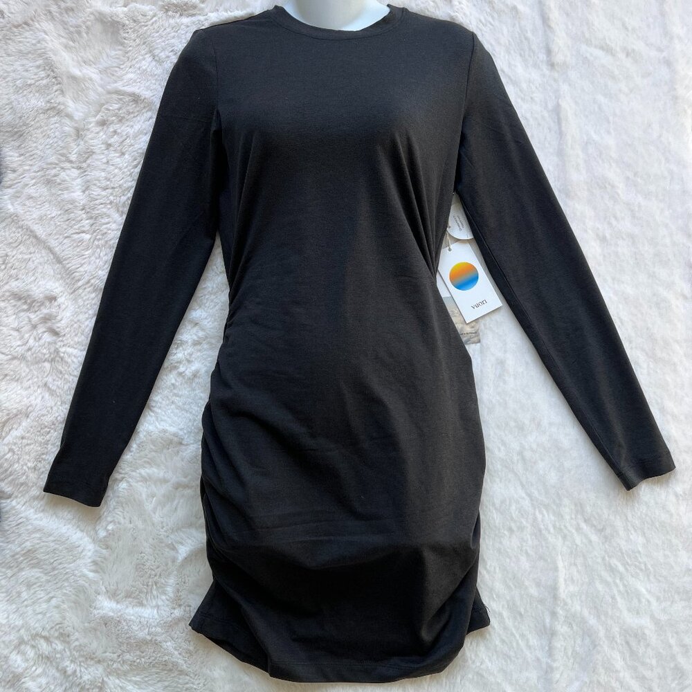 Vuori Women's Long Sleeve Halo Essential Dress Black Heather Size M | NWT